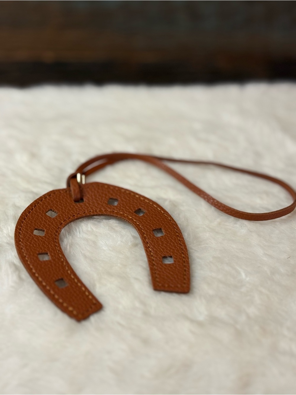 Brown Leather Horseshoe Key & Card Holder